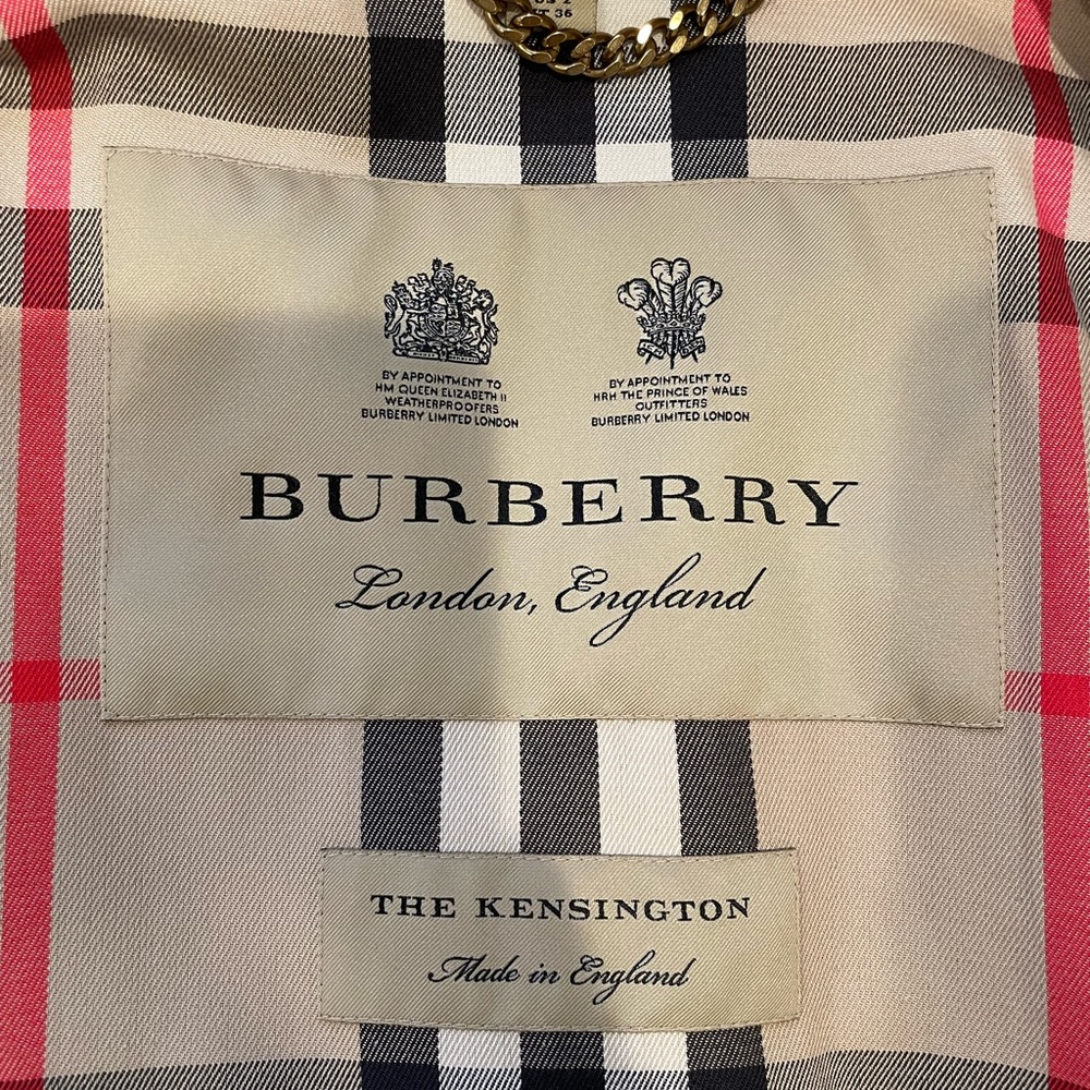 Burberry Kensington Long Cotton Trench Honey US 2 NWT - Picture 7 of 11
